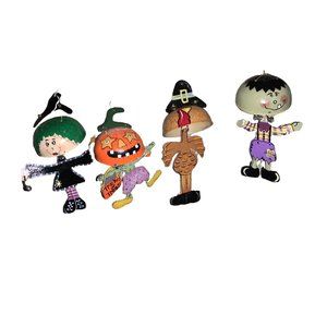 4 Metal Hanging Halloween Thanksgiving Decoration/ Ornaments